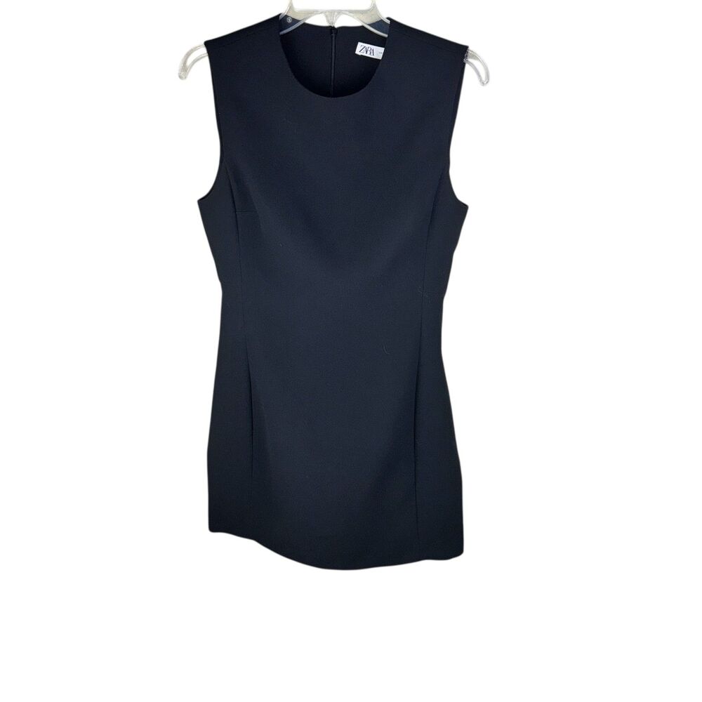 NWT Zara sleeveless Black mini sheath dress M Classic Office